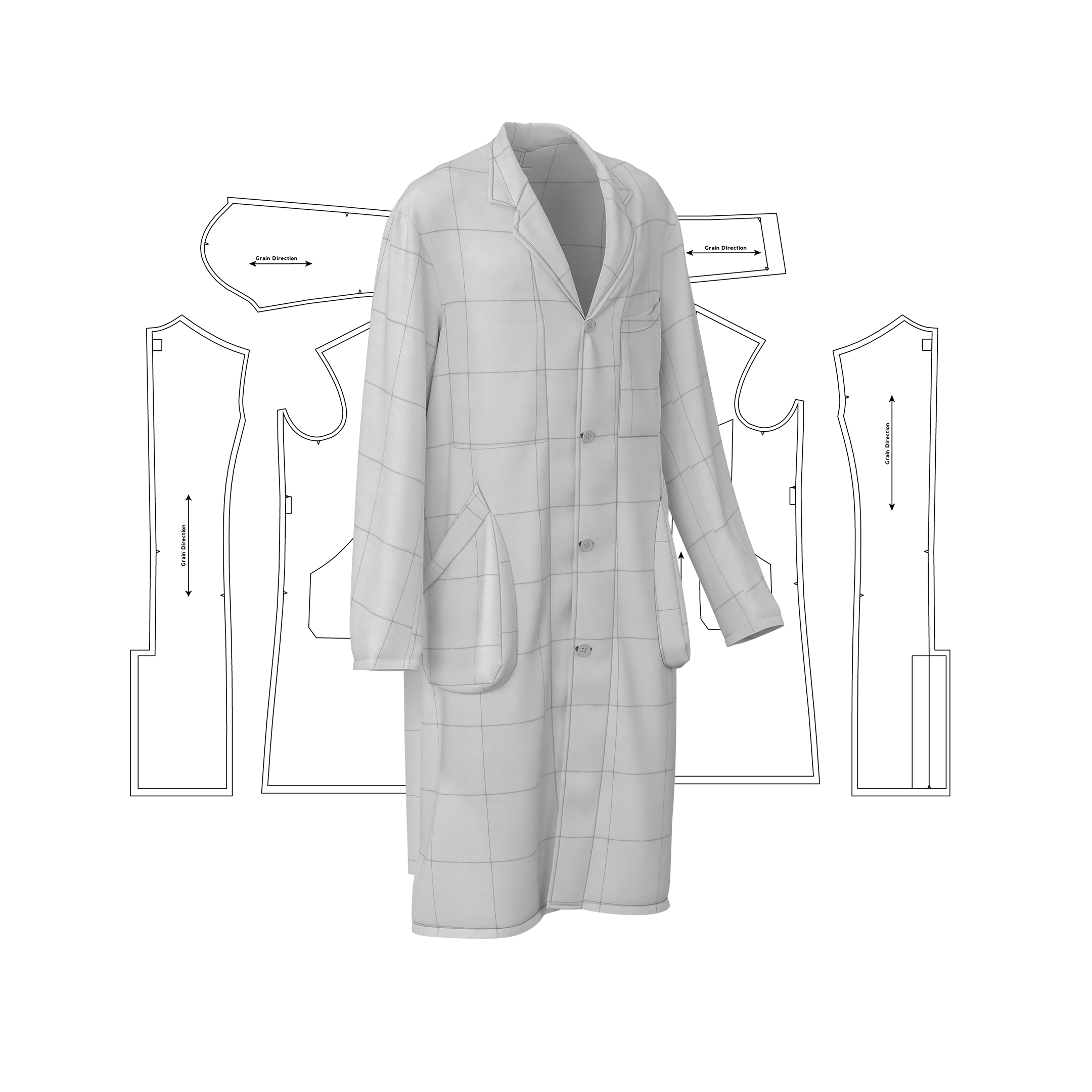 【レア】ソーイ soe Painter Coat AS27_painters_coat_on_pattern.